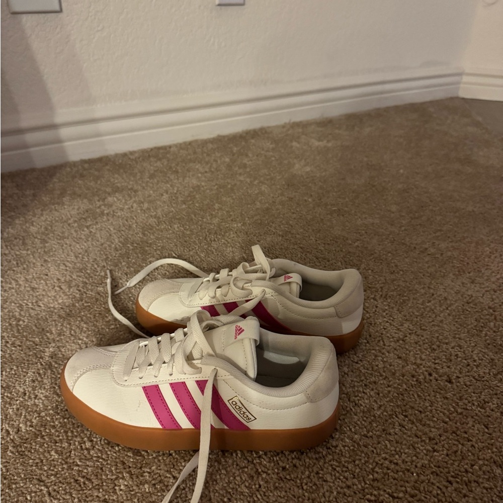 Adidas Kids Shoes beige and pink NWOT